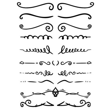 El çizimi metin ayırıcılar. Poster, kart, afiş, broşür için. Vektör illüstrasyonu
