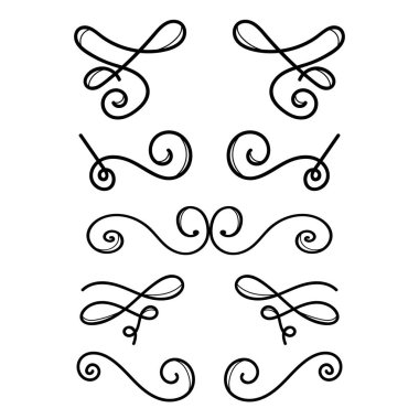 El çizimi metin ayırıcılar. Poster, kart, afiş, broşür için. Vektör illüstrasyonu