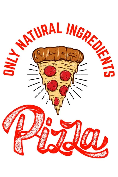Modèle Emblème Avec Tranche Pizza Élément Design Pour Affiche Bannière — Image vectorielle