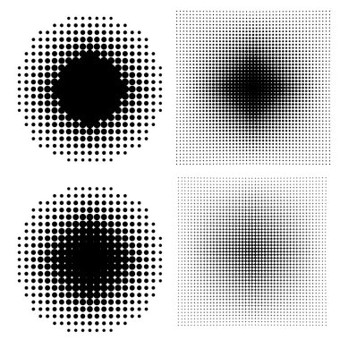 Beyaz arkaplanda yarım ton noktalar.