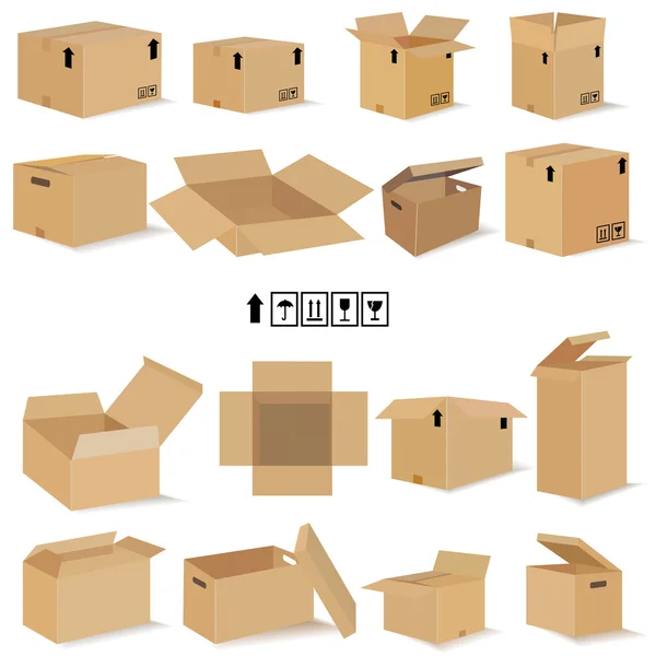 Boîtes dans le vecteur — Image vectorielle