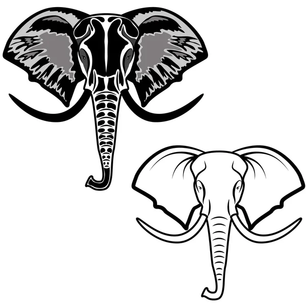 Testa di elefante — Vettoriale Stock