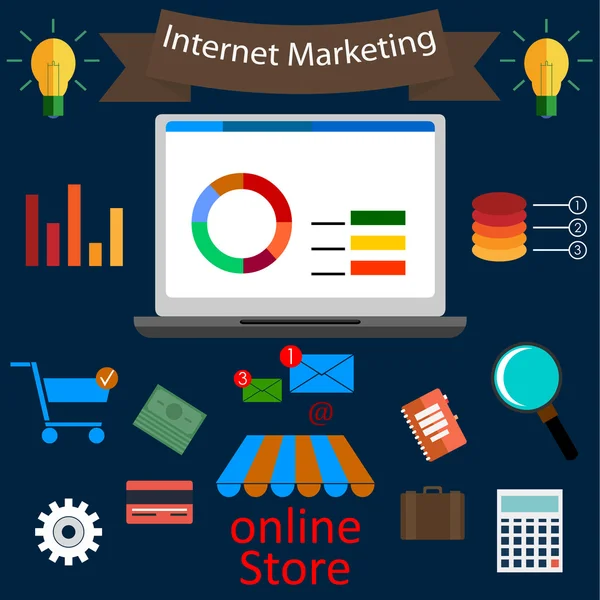 Marketing na Internet — Vetor de Stock
