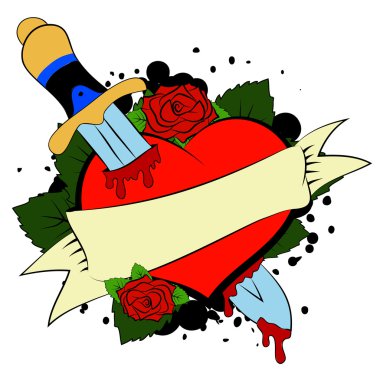 Heart and Dagger clipart