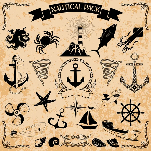Nautical set — Stock Vector