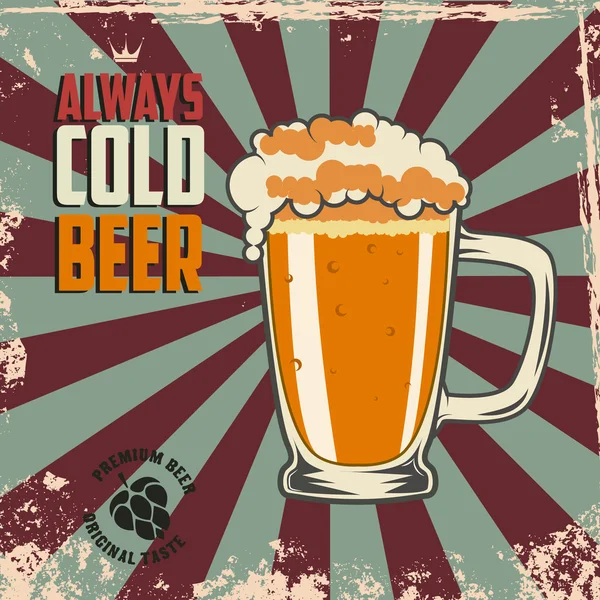 Immer kaltes Bier — Stockvektor