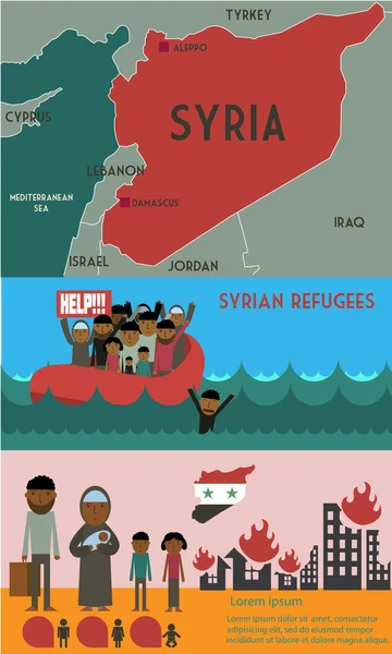 シリアの難民 — ストックベクタ