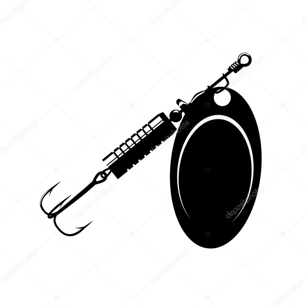 Fishing lure. Fishing hook. Fishing logo template in vector.