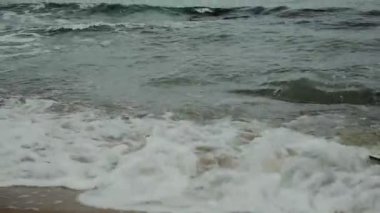 Sonbahar denizinde fırtına sahilde