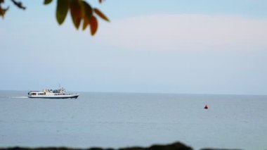 Zevk teknesi deniz kıyısında bir gezinti yapar.