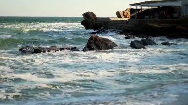 Deniz dalgaları. Yukarıdan görüntüle