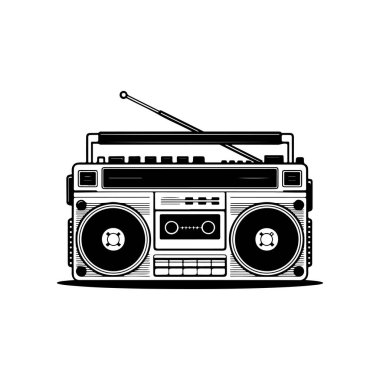 Beyaz arkaplanda izole edilmiş teyp görüntüsü. Poster, kart, afiş, logo, etiket, imza, rozet, t-shirt için tasarım ögesi. 