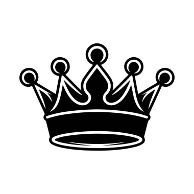 Beyaz arka planda izole edilmiş bir kralın resmi. Amblem, işaret, poster, rozet tasarımı. Vektör illüstrasyonu