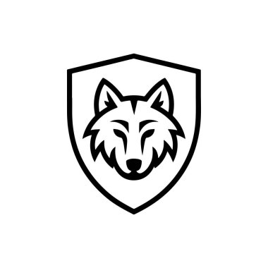 Kurt kafası işareti. Takım logosu, amblemi, rozeti, maskotu için tasarım elemanı.