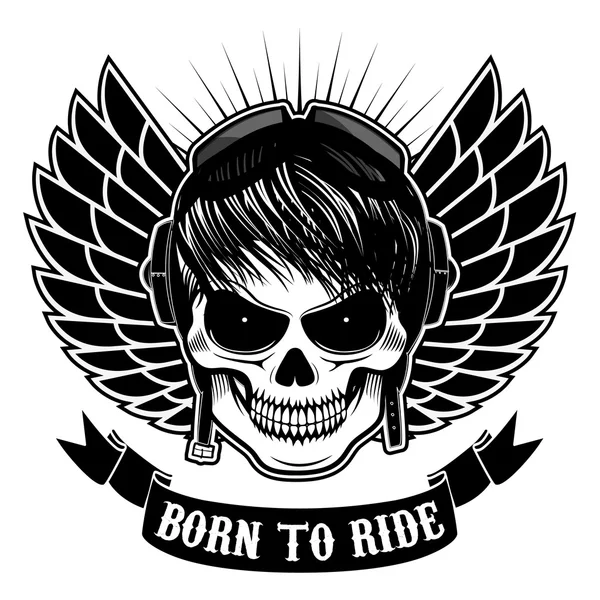 Autoaufkleber Skull Helm Motorradhelm Born to Ride Aufkleber