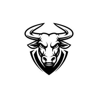 Kızgın bir boğa başlı maskotun güçlü bir temsili. Keskin boynuzlu agresif boğa amblemi, spor takımları için mükemmel, fitness markalaşması, ve maskot logoları..