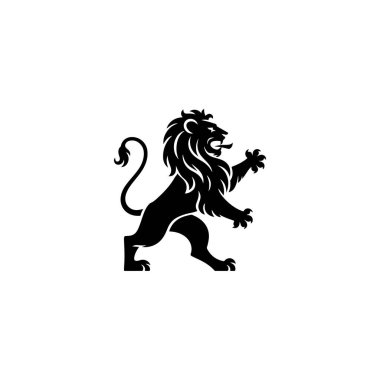 Cesur bir hanedan aslanı silueti arka ayakları üzerinde durur. Beyaz arka planda klasik ortaçağ amblemi şeklinde çizilmiş yelesi, kıvrık kuyruğu ve pençeleri vardır..