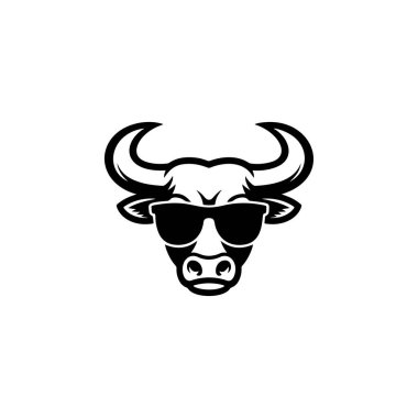 Güneş gözlüğü takan havalı bir boğa kafası, sokak kıyafetleri, enerji içeceği logoları, spor kıyafetleri, hip-hop ürünleri, dövme tasarımları ve şehir boğa güreşi kulübü çıkartmaları için mükemmel..