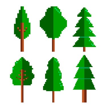 Beyaz arkaplanda izole edilmiş pikseller. Vektör illüstrasyonu