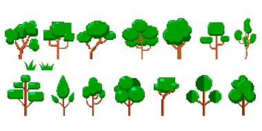 Beyaz arkaplanda izole edilmiş pikseller. Vektör illüstrasyonu