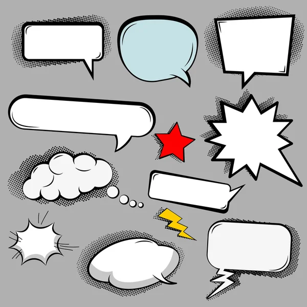 Comic speech bubbles icons — Stock Vector