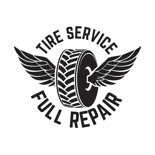 Tire service label.  Vector illustration — Stock Vector