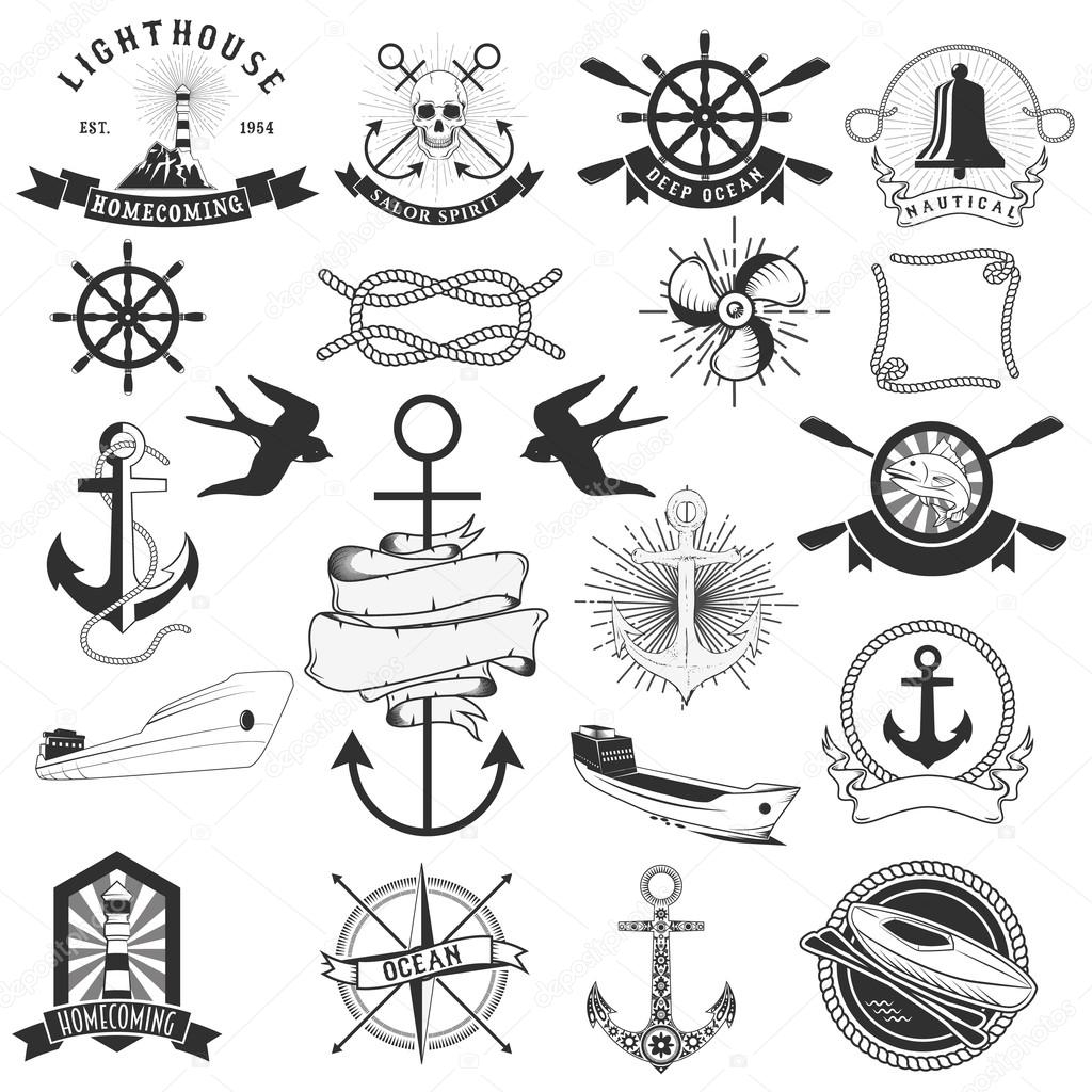 Nautical set.  Vector illustration