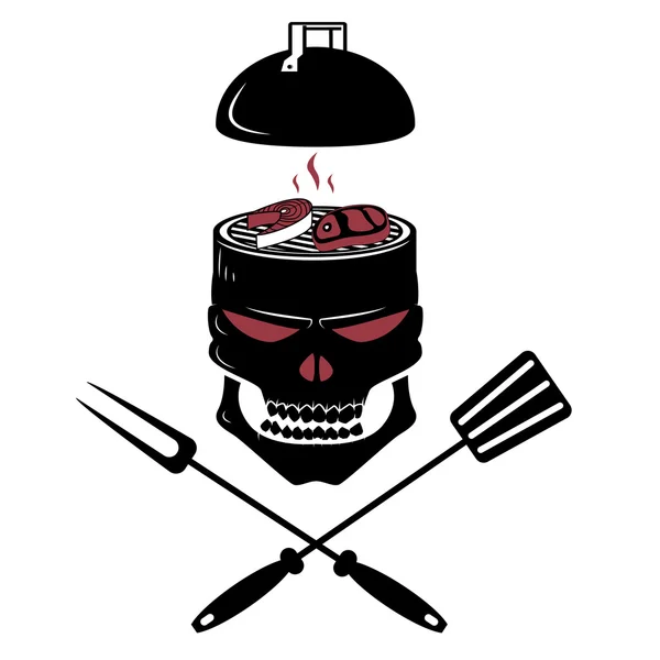 Parrilla barbacoa logo — Archivo Imágenes Vectoriales