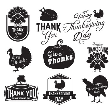 Şükran günü etiketleri ve tasarım öğeleri