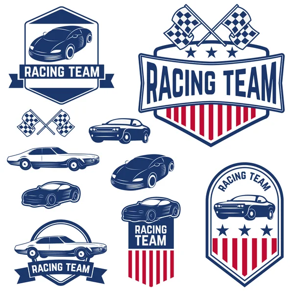 Racing team labels — Stock Vector