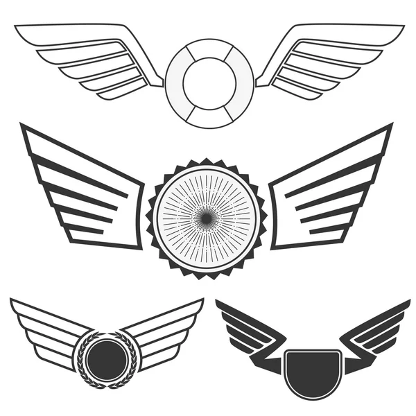Emblemas com asas — Vetor de Stock