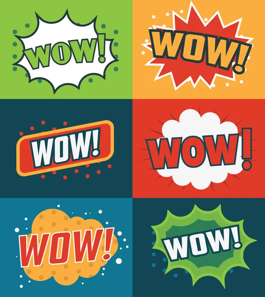 Set of "WOW!" Comic Text — Stock Vector