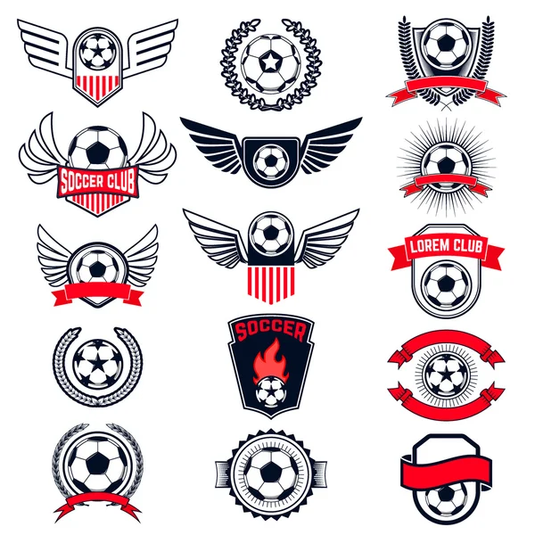 Voetbal emblemen set. — Stockvector