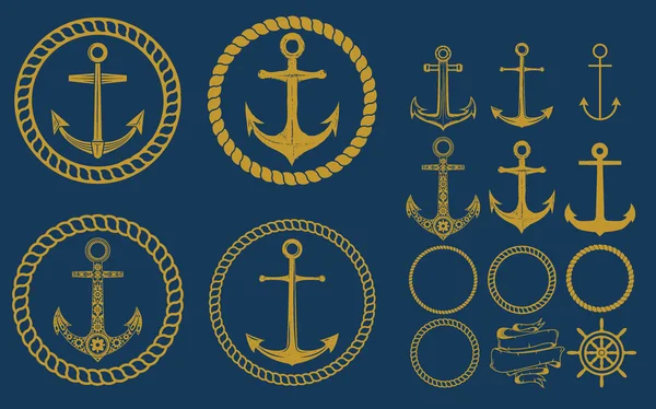 Anchor labels set — Stock Vector