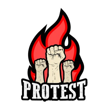 yükseltilmiş yumruk protesto etmek için düzenlenen