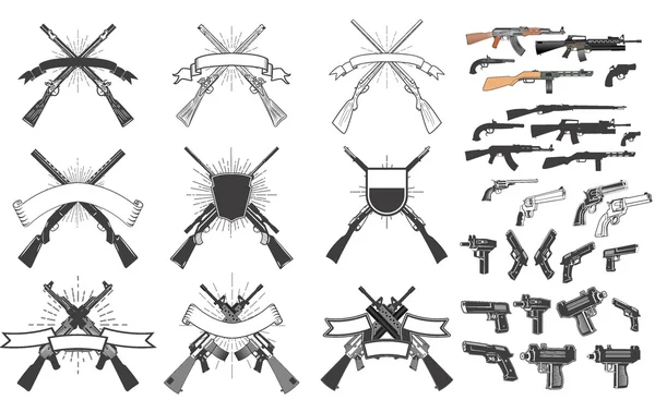 狩猎武器标签 — 图库矢量图片