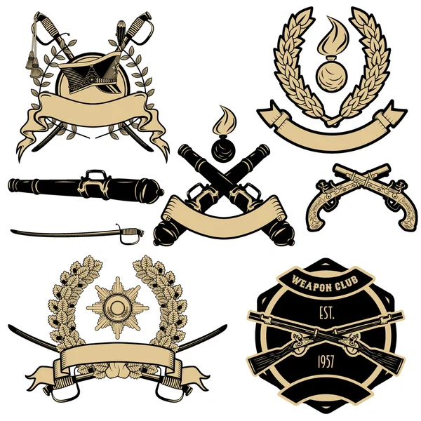 Weapon club labels — Stock Vector