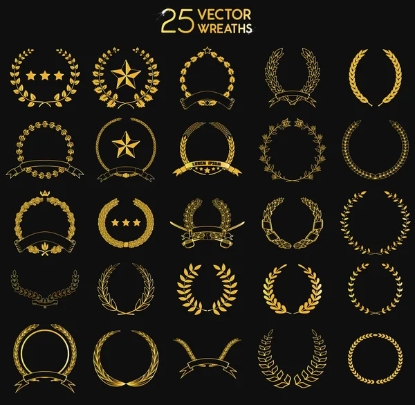 25 vectror  Wreaths. — ストックベクタ