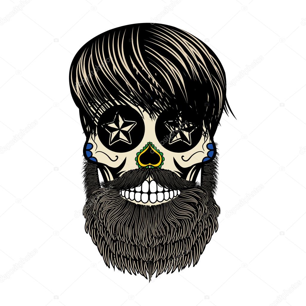 Bearded skull. Vector illustration. Stock Vector Image by ©art-l@ #97177740 Bearded skull. Vector illustration. Stock Vector Image by ©art-l@ #97177740