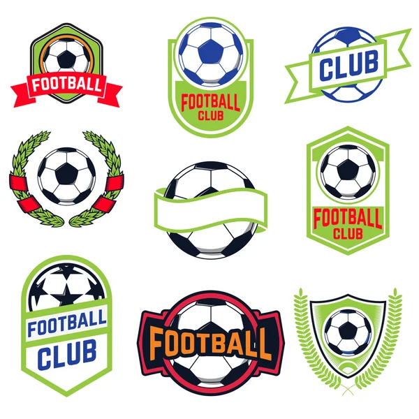 Conjunto de emblemas de fútbol — Vector de stock