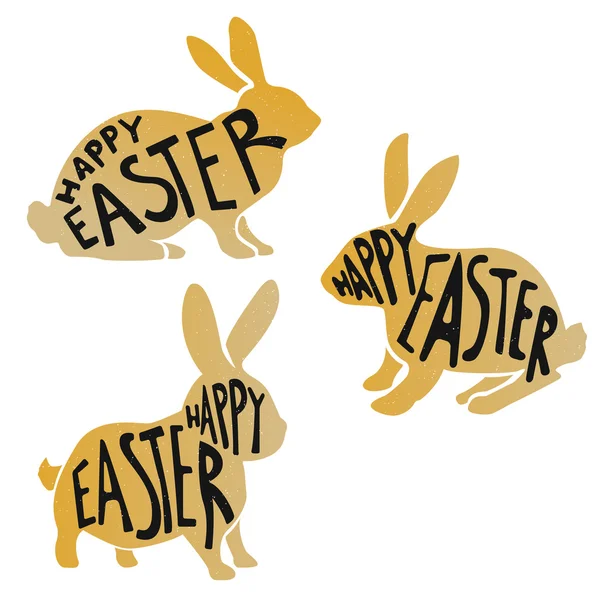 Golden easter rabbits — Stock Vector