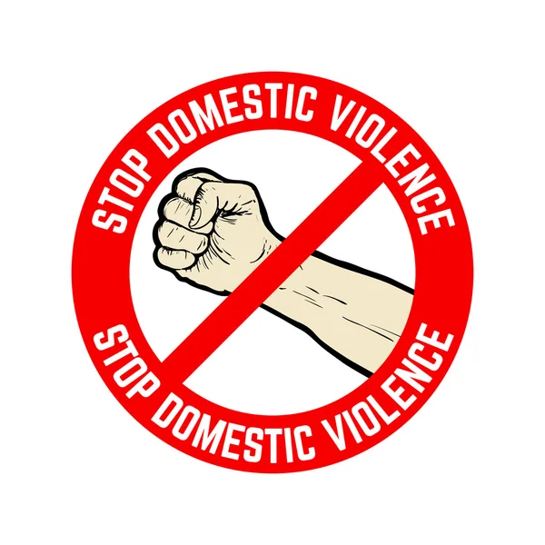 Stop domestic violence. emblem — Stock Vector