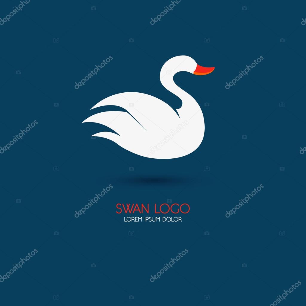 Swan logo template. Swan icon. Design element for logo, label. Vector illustration.