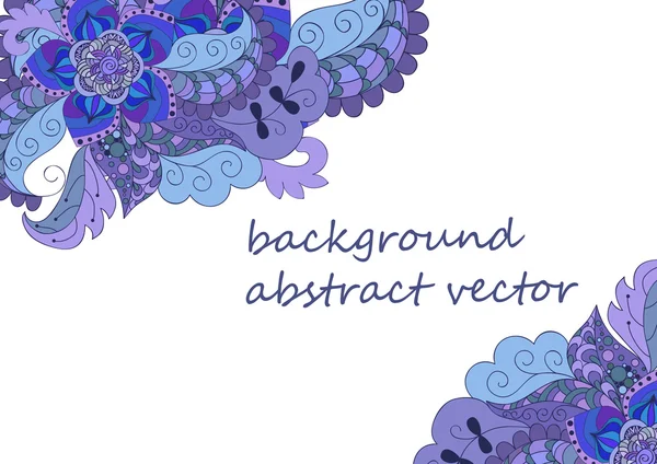 Soyut vektör arka plan, mavi çiçekler, karalamalar, düğün invit