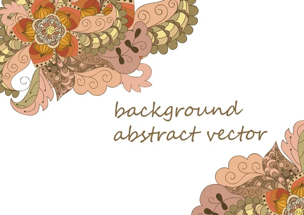 Soyut vektör arka plan, kahverengi çiçekler, karalamalar, düğün invi
