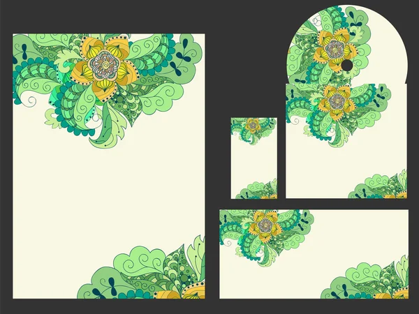 Kartvizit davetiyeleri yeşil. İş ar için vektör şablon