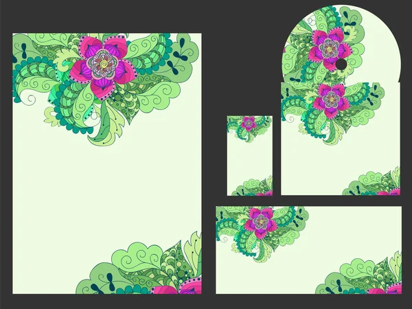 Kartvizit davetiyeleri yeşil. İş ar için vektör şablon