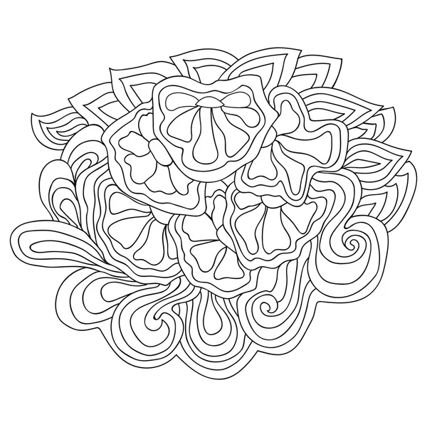 Monochrom Doodle floralen Hintergrund — Stockvektor