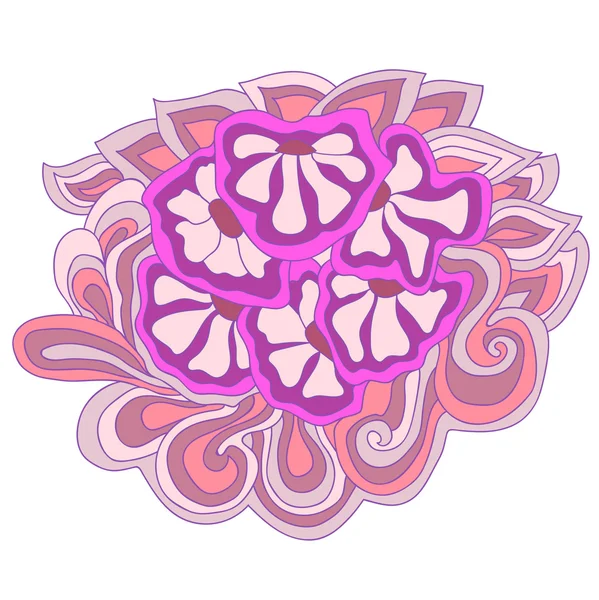 soyut çiçek mor desenli, Doodle, örnek şablon için kumaş, kartlar, el ilanları