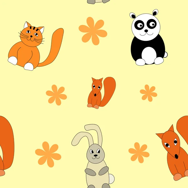 Seamless modeli. Çizilmiş hayvan. İdeal kumaş ve kağıt, bebek davet üzerine basım için